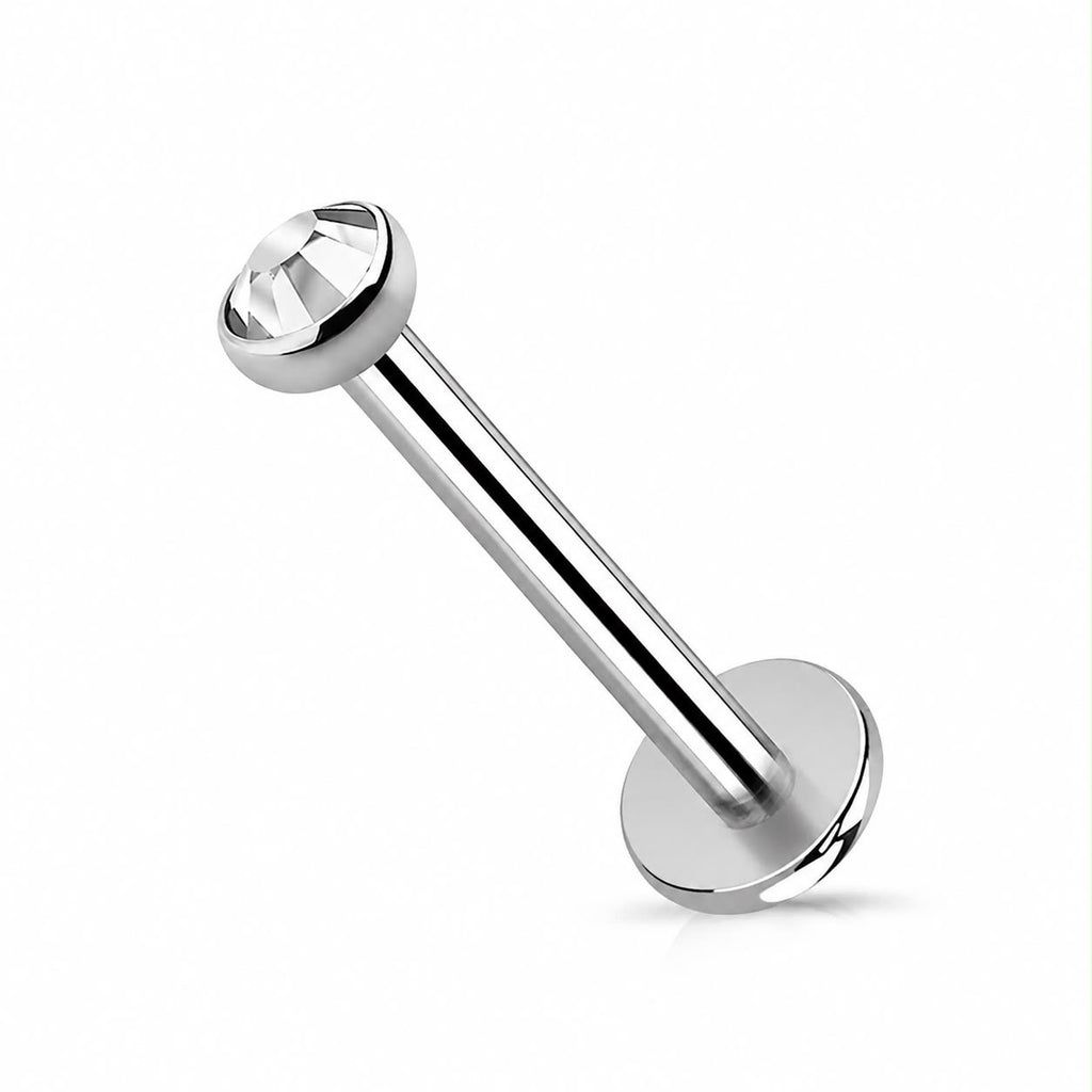 Titánová labreta s 3 mm CZ kamienkom