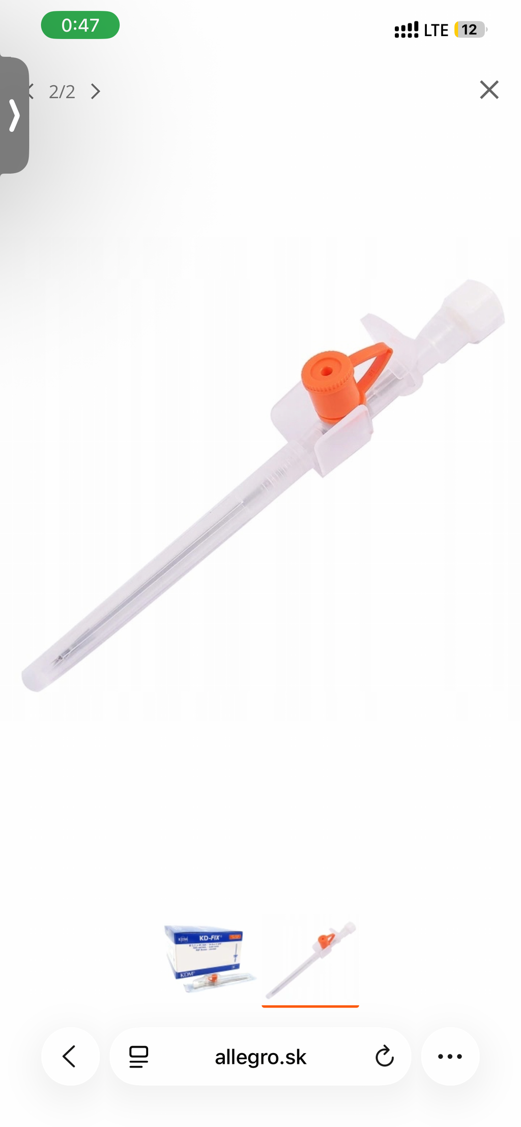 Kanula Venózna KD-FIX mono, 1,7x45mm I 16g