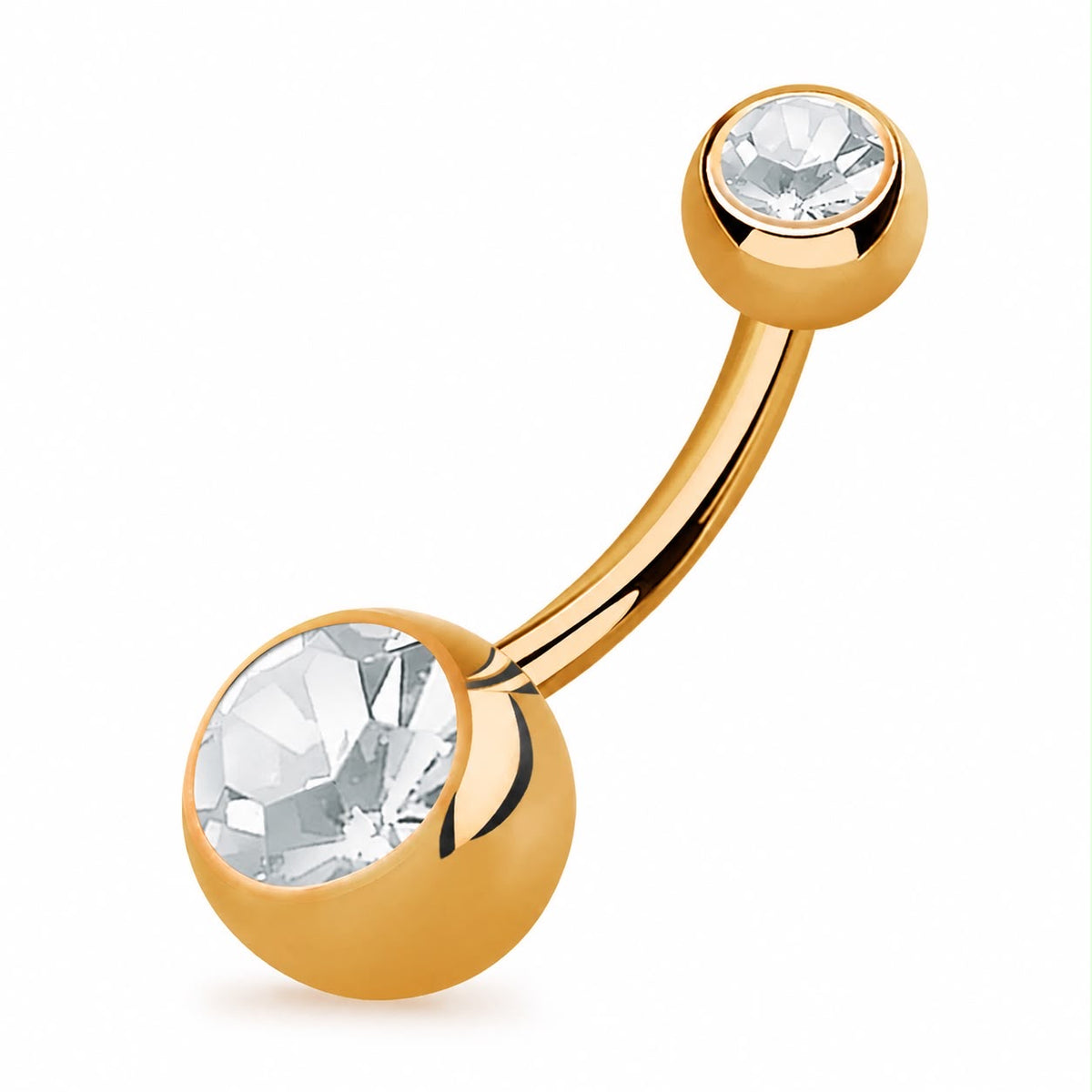 Titánový banánik do pupka s 8 mm kamienkom – PVD